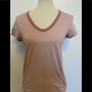 Pink striped 100% cotton summer top